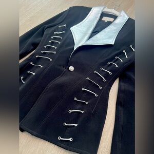 CACHÉ SILVER / BLACK BLAZER WITH CORDING DETAIL